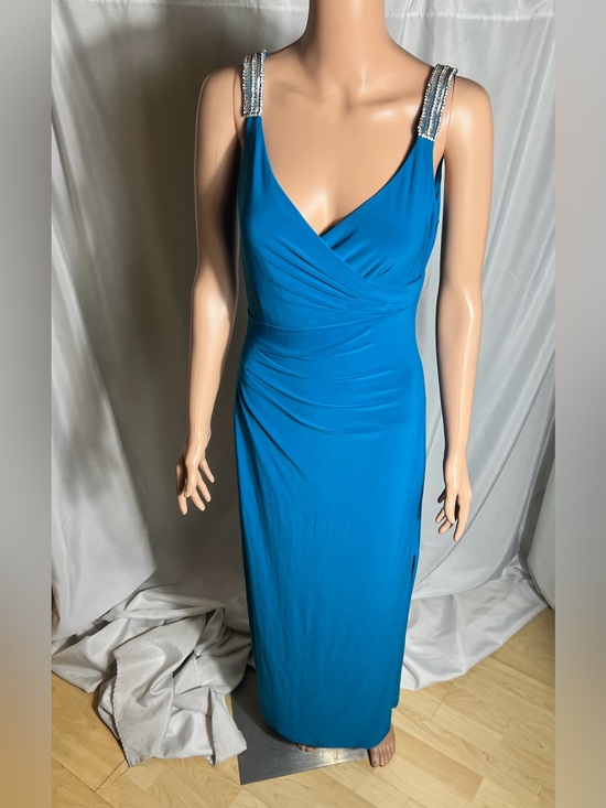 Ralph Lauren Dresses & Skirts - Ralph Lauren Teal Blue Sleeveless V-Neck Maxi Dress with Beaded Straps